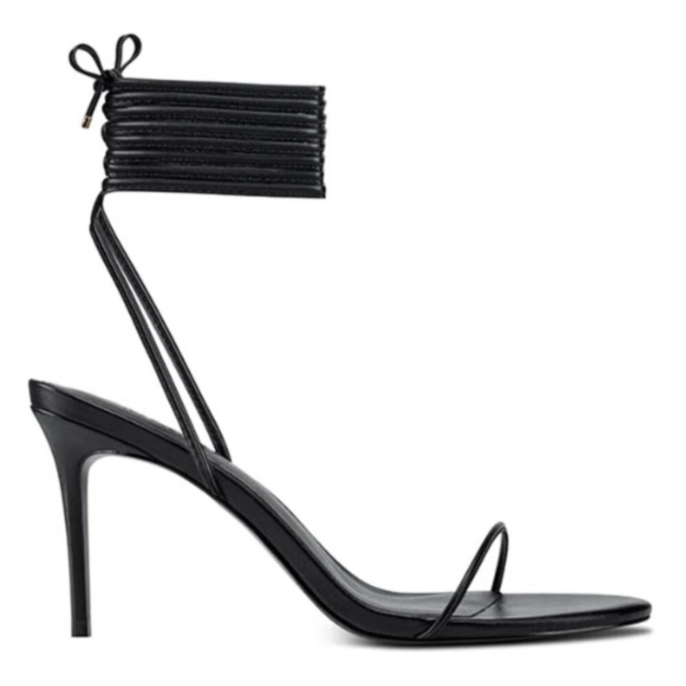 Femme LA - 3.5 Barely There Lace Up Heel - Noir
